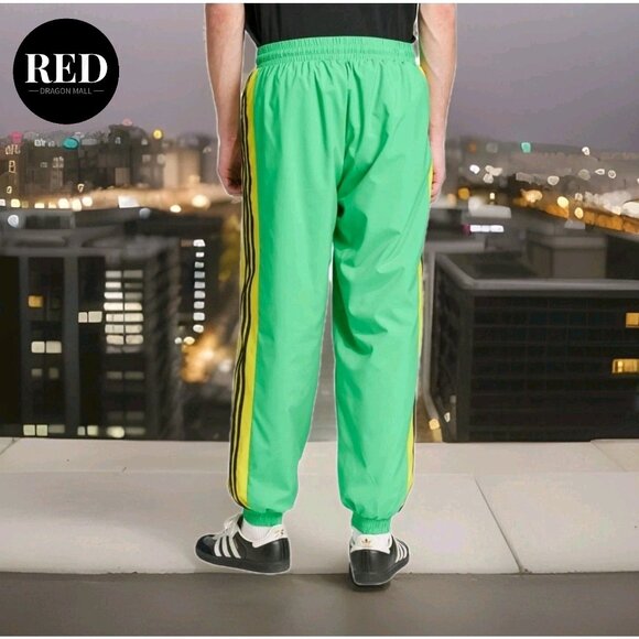 Adidas Originals Warm Up Retro Track Pants Green Yellow KA4579 - Men's Size M - Picture 3 of 7